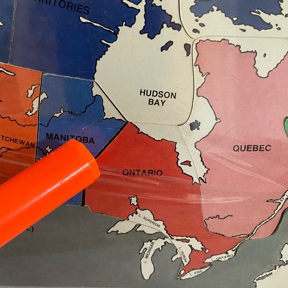Vintage Canada County Inlay Jigsaw Puzzle by The Toy Maker educational Geography - Picture 8 of 12